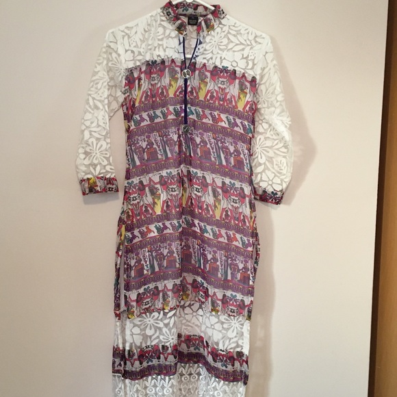 Beautiful white and purple kurti style dress - Picture 2 of 7